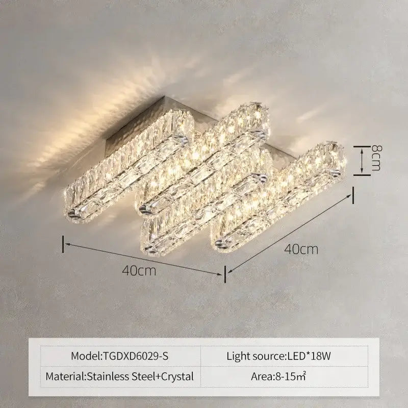 Modern crystal liner ceiling chandelier dining room led light