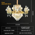 Grand multi tier gold crystal chandelier for living room