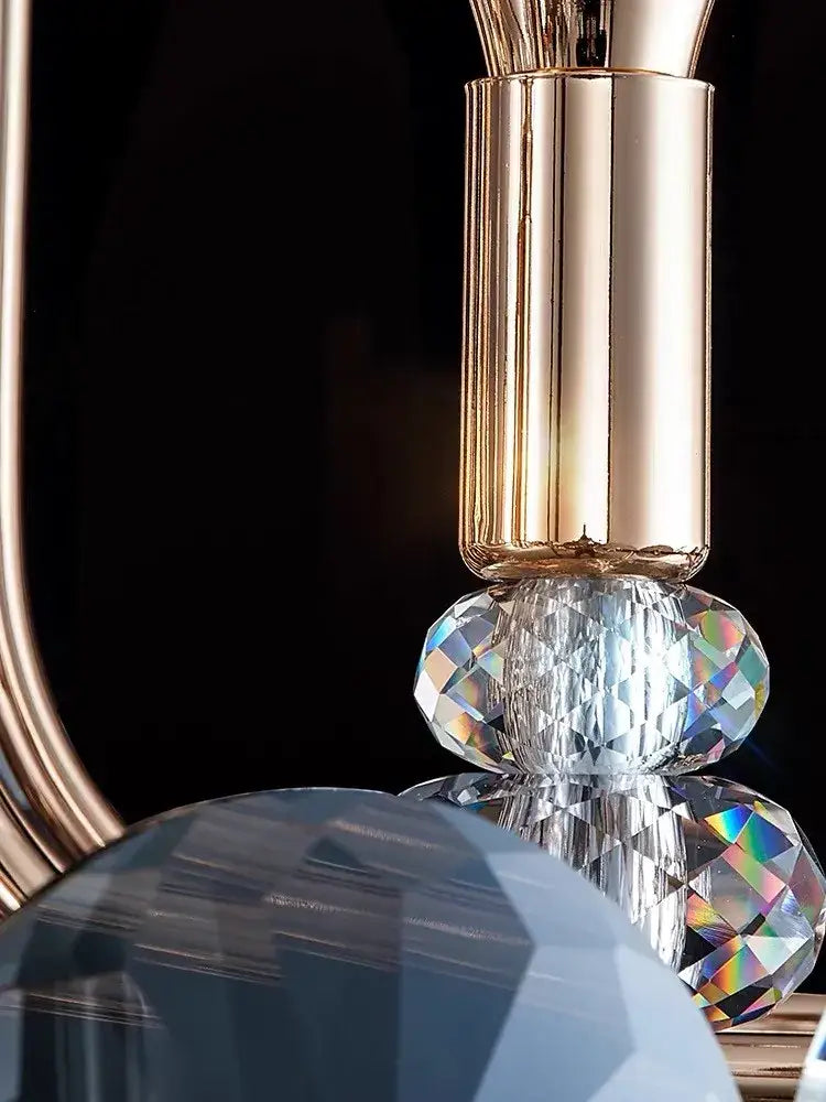 Luxury gold crystal living room chandelier with candle bulbs