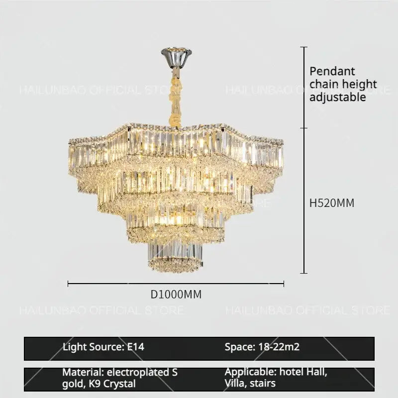 Modern luxury crystal livingroom chandelier for dining room