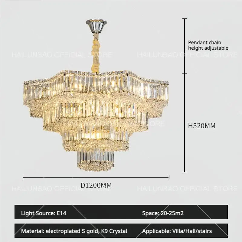 Modern luxury crystal livingroom chandelier for dining room