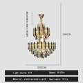 Modern crystal gold and black pendant light living room chandelier