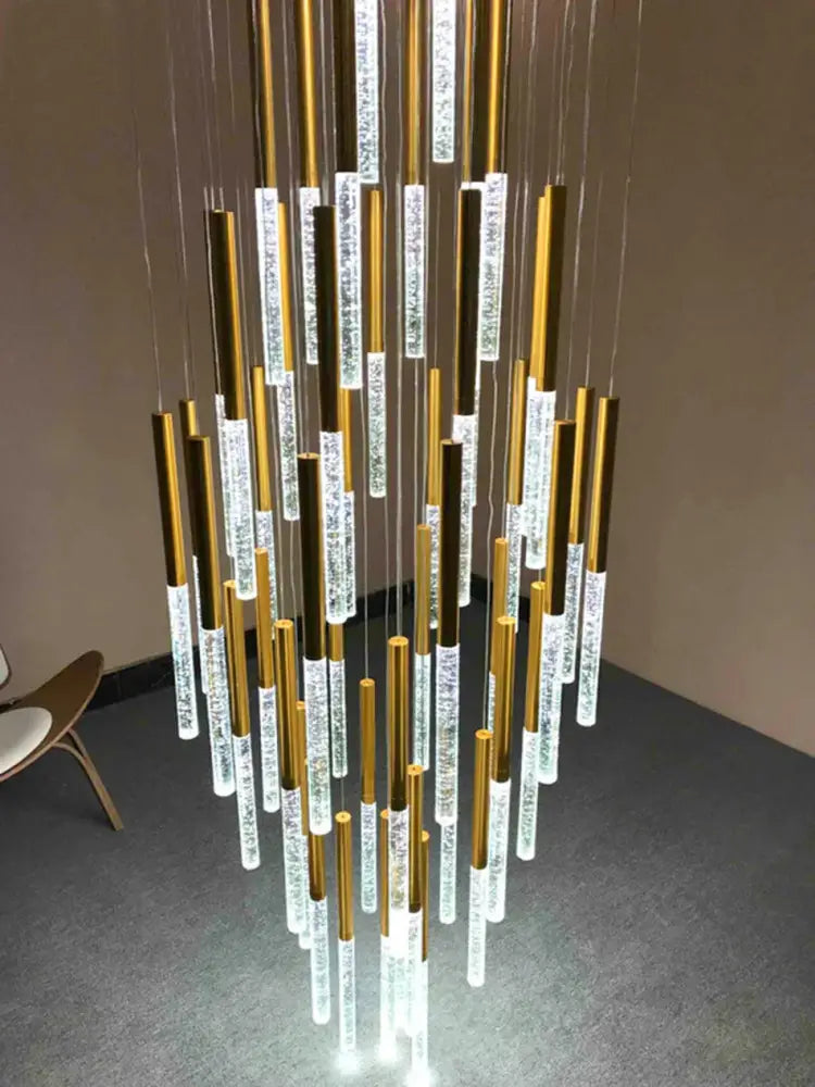 Decorbites crystal loft gold & clear chandelier living room light