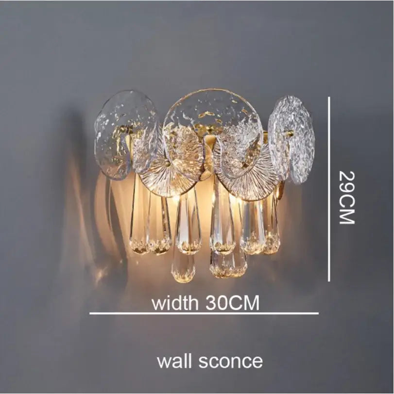 Nordic golden crystal lotus chandelier for dining room luxury glass