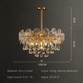 Nordic golden crystal lotus chandelier for dining room luxury glass