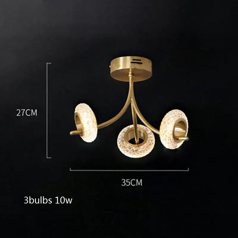 Modern gold crystal lustre led chandelier for dining room