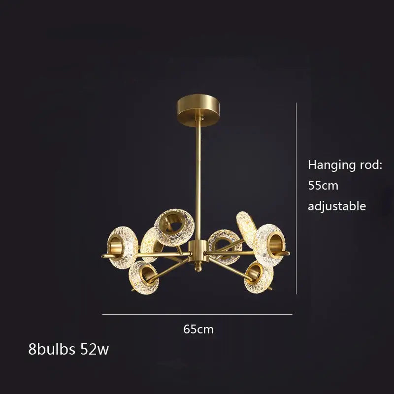Modern gold crystal lustre led chandelier for dining room