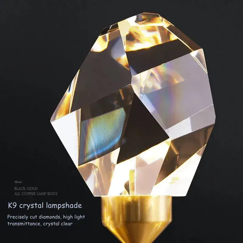 Modern gold crystal luxe ceiling lamp for corridor