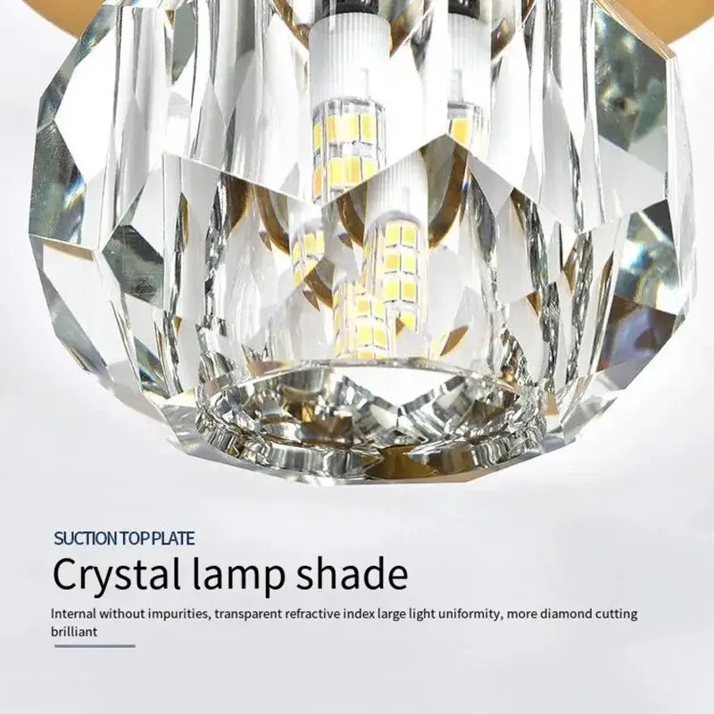 Modern gold crystal luxe ceiling lamp for corridor