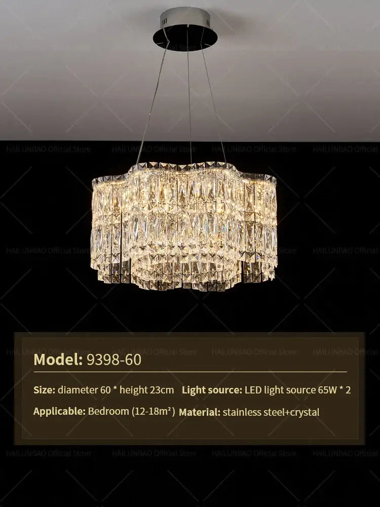Decorbites crystal luxe multi-tiered gold chandelier living room light