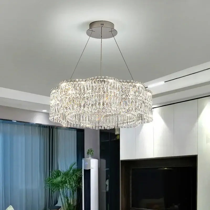 Decorbites crystal luxe multi-tiered gold chandelier living room light