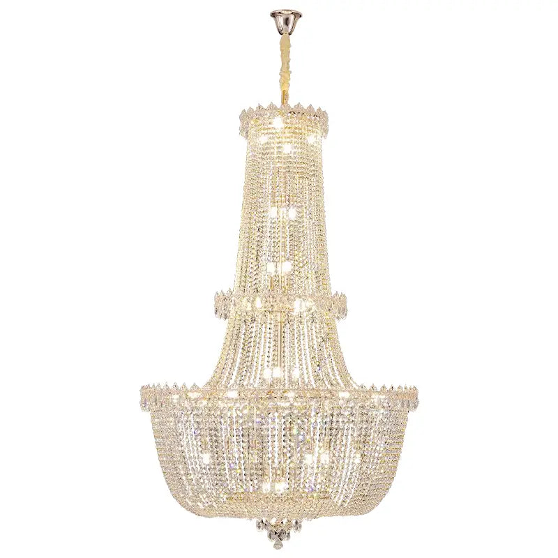 Modern european crystal luxe chandelier living room multi tiered light