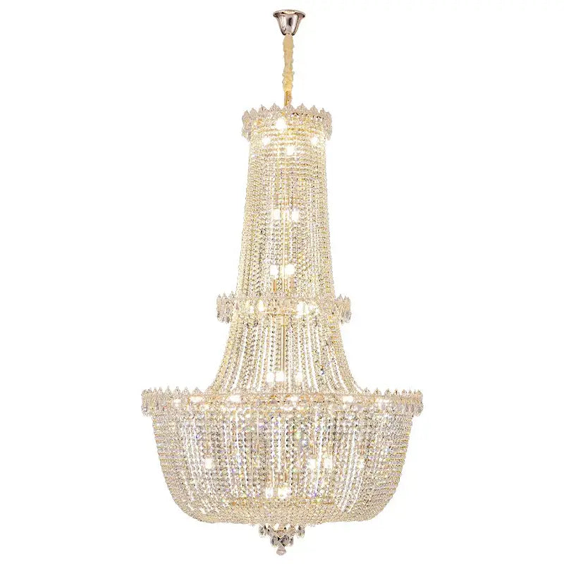 Modern european crystal luxe chandelier living room multi tiered light