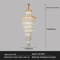 Modern gold crystal luxe living room chandelier for staircases