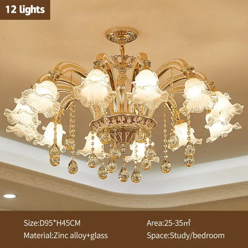 Modern gold crystal luxury ceiling chandelier for living room