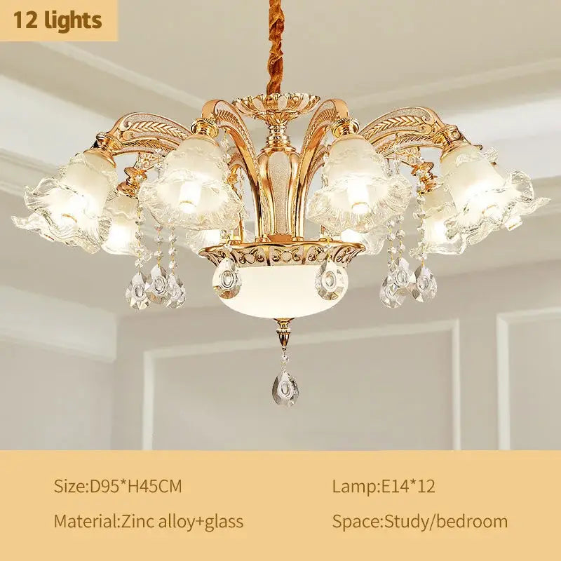 Modern gold crystal luxury ceiling chandelier for living room