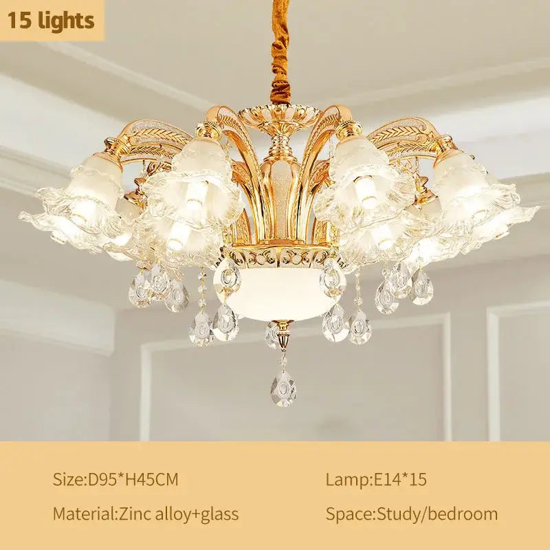 Modern gold crystal luxury ceiling chandelier for living room