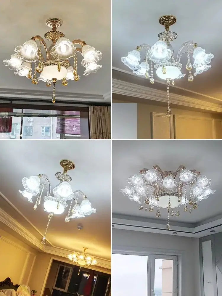 Modern gold crystal luxury ceiling chandelier for living room