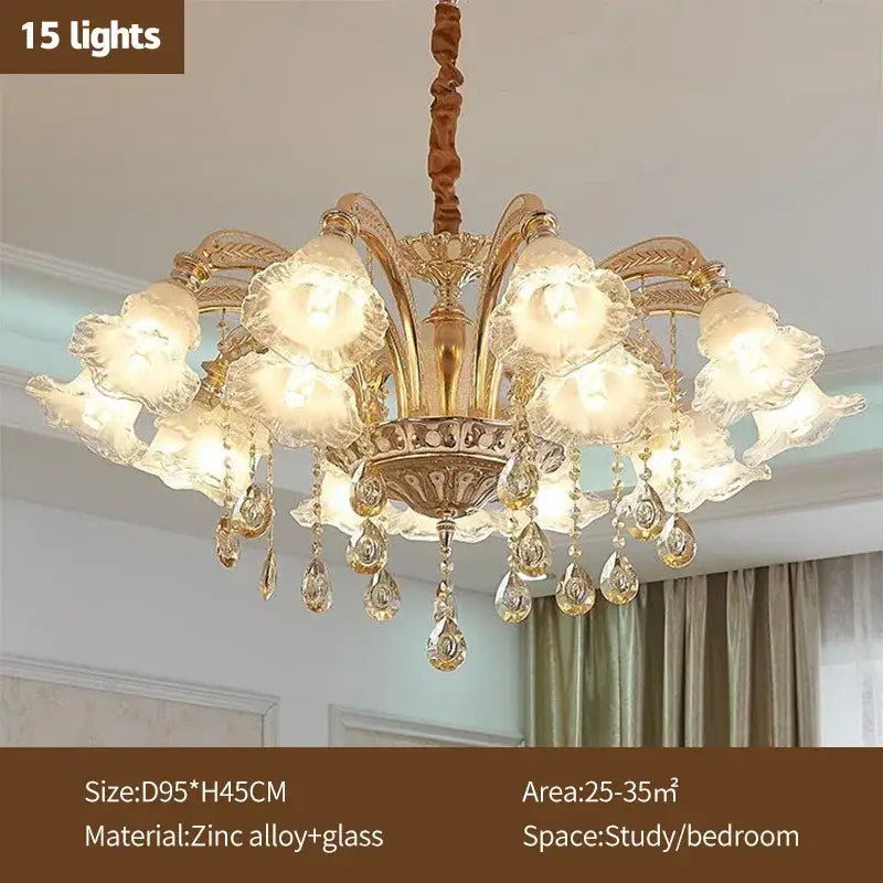 Modern gold crystal luxury ceiling chandelier for living room