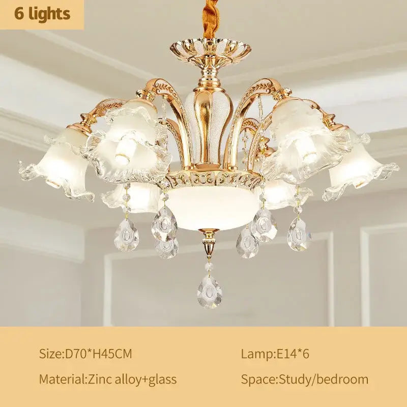 Modern gold crystal luxury ceiling chandelier for living room