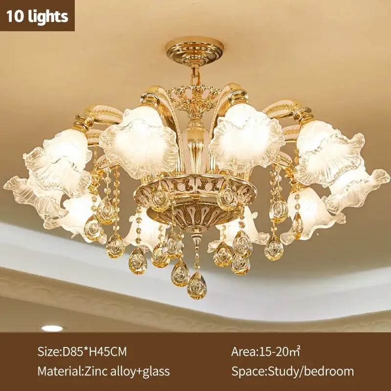 Modern gold crystal luxury ceiling chandelier for living room