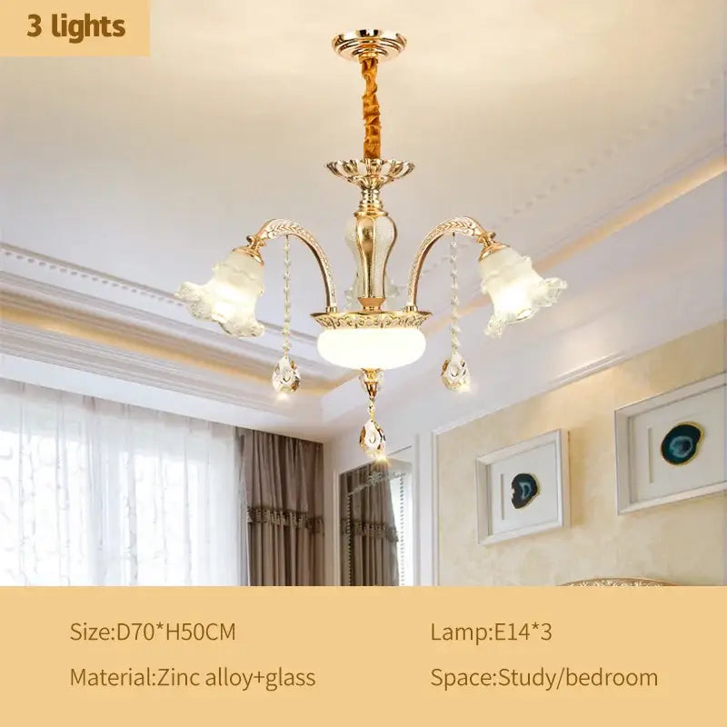 Modern gold crystal luxury ceiling chandelier for living room