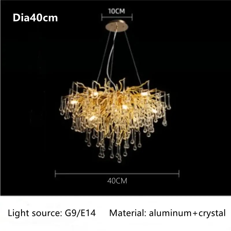 Modern gold crystal luxury ceiling chandelier for dining room