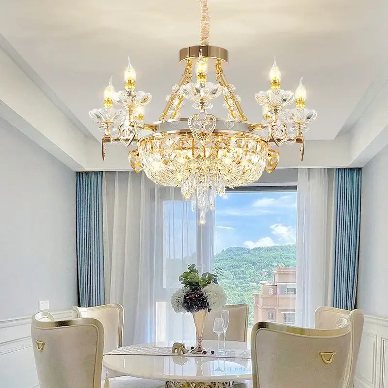 Decorbites crystal luxury gold chandelier for living room