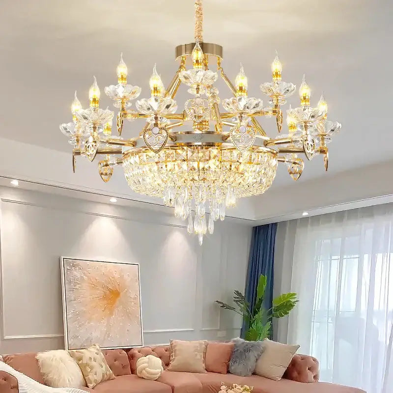 Decorbites crystal luxury gold chandelier for living room