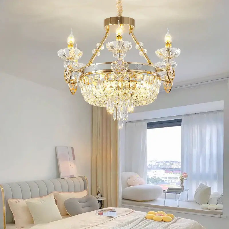 Decorbites crystal luxury gold chandelier for living room