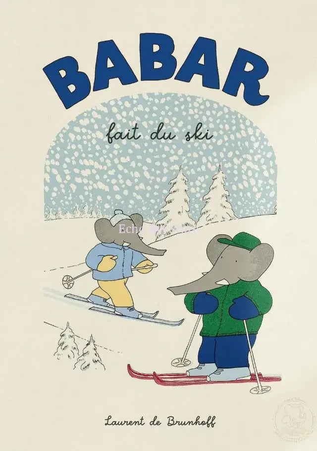 Cute elephant taking bath cartoon wall art kids room poster