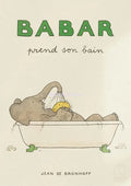 Cute elephant taking bath cartoon wall art kids room poster