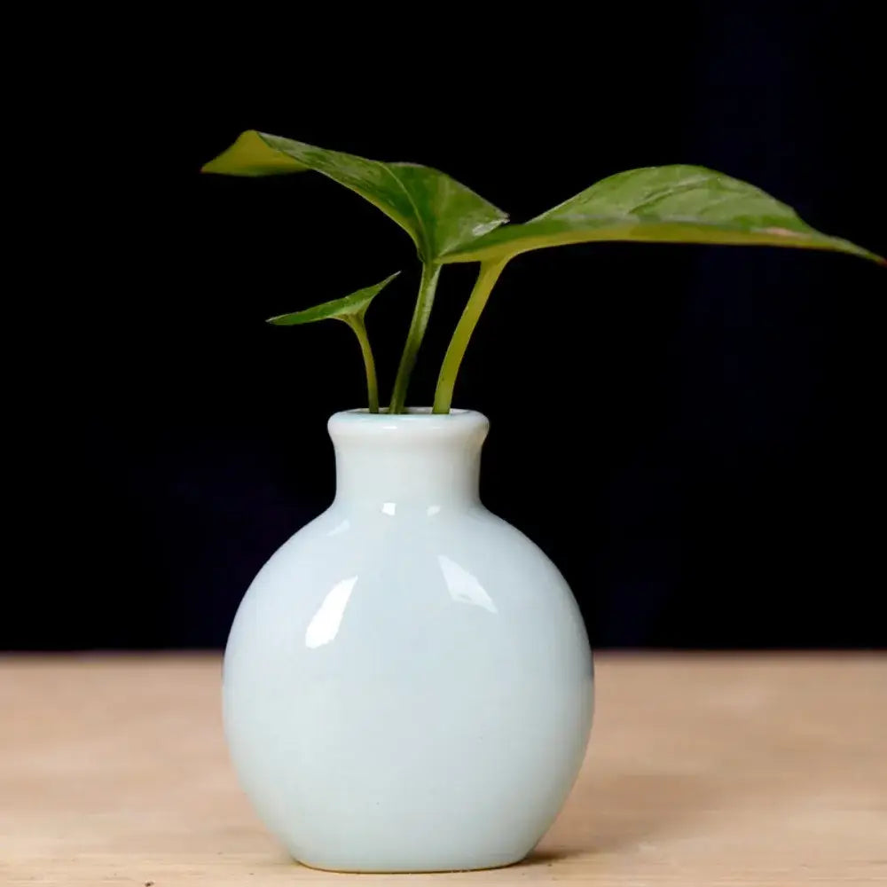 Pastel mini ceramic flower vase set for living room shelf decor