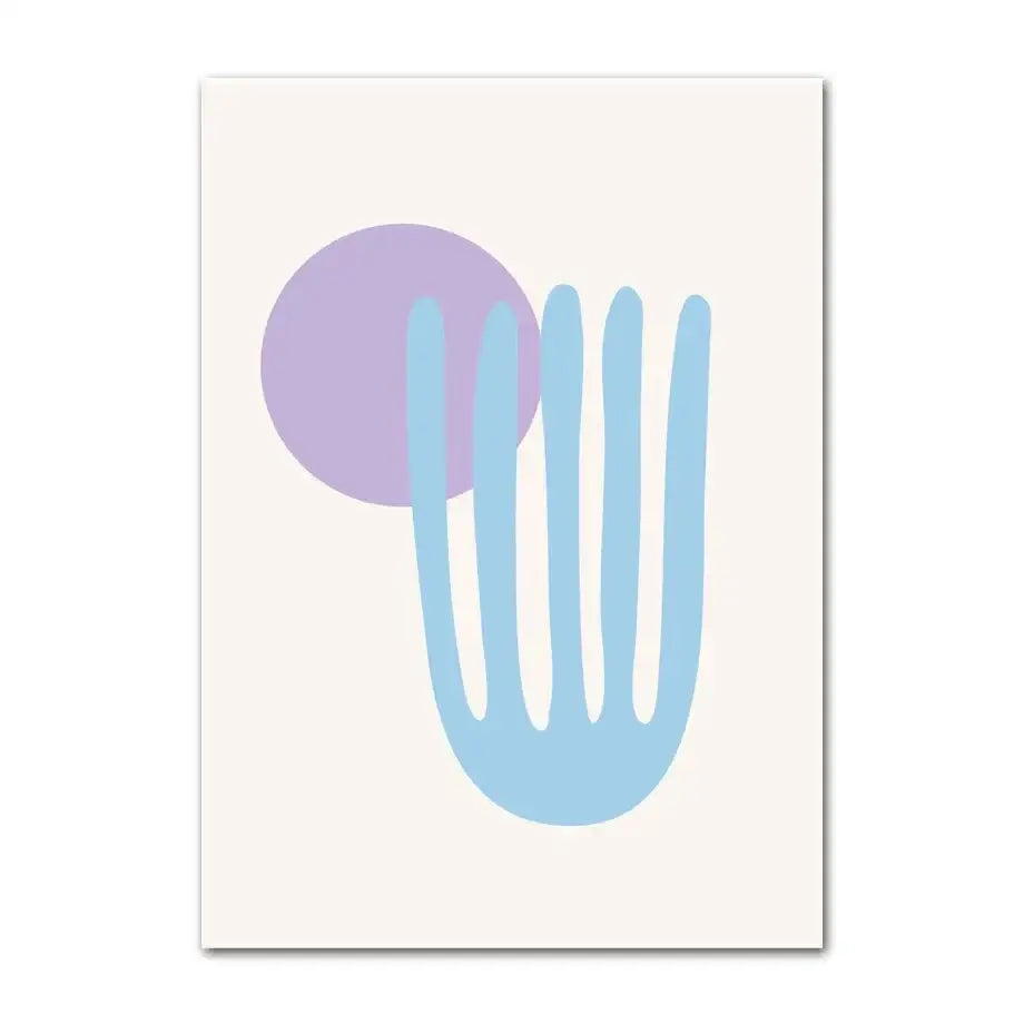 Danish pastel lavender smiley flower wall art for bedroom