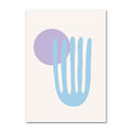 Minimalist purple & blue smiley flower wall art bedroom print
