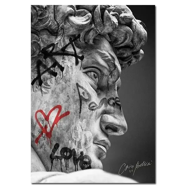 Classical david graffiti art canvas print bedroom wall decor