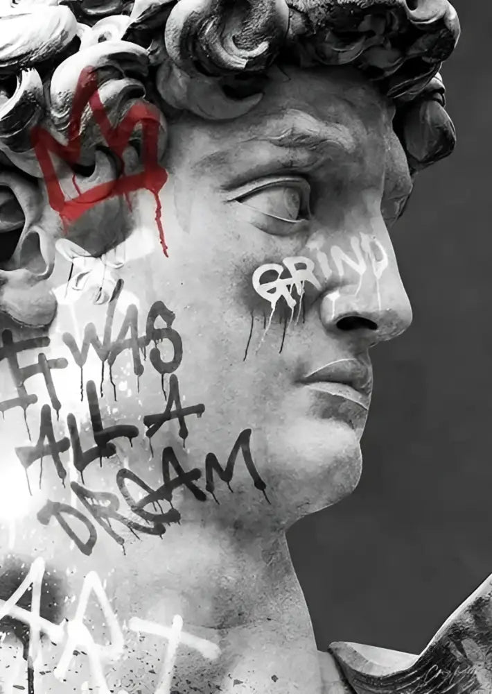 Classical david graffiti art canvas print bedroom wall decor