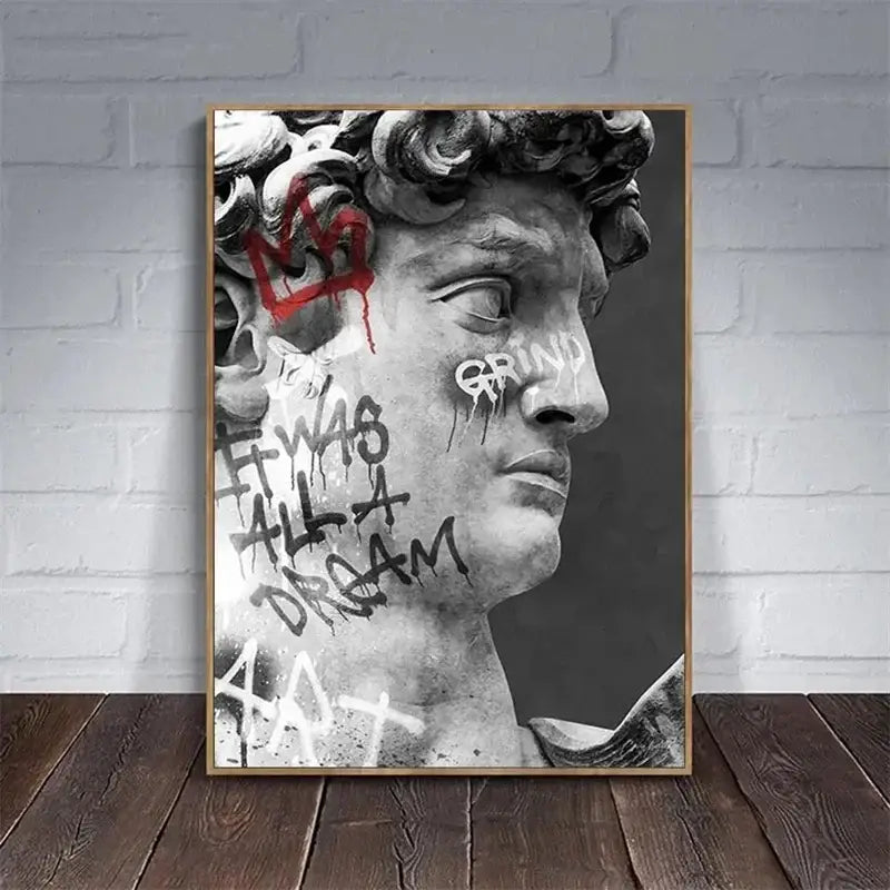 Classical david graffiti art canvas print bedroom wall decor