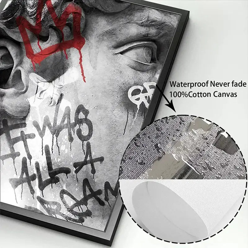 Classical david graffiti art canvas print bedroom wall decor