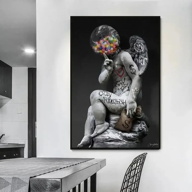 Classical david graffiti art canvas print bedroom wall decor