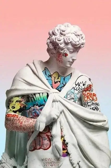 Classical david graffiti art canvas print bedroom wall decor
