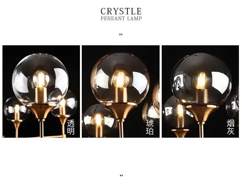 Modern brass designer metal chandelier living room smoked glass globes