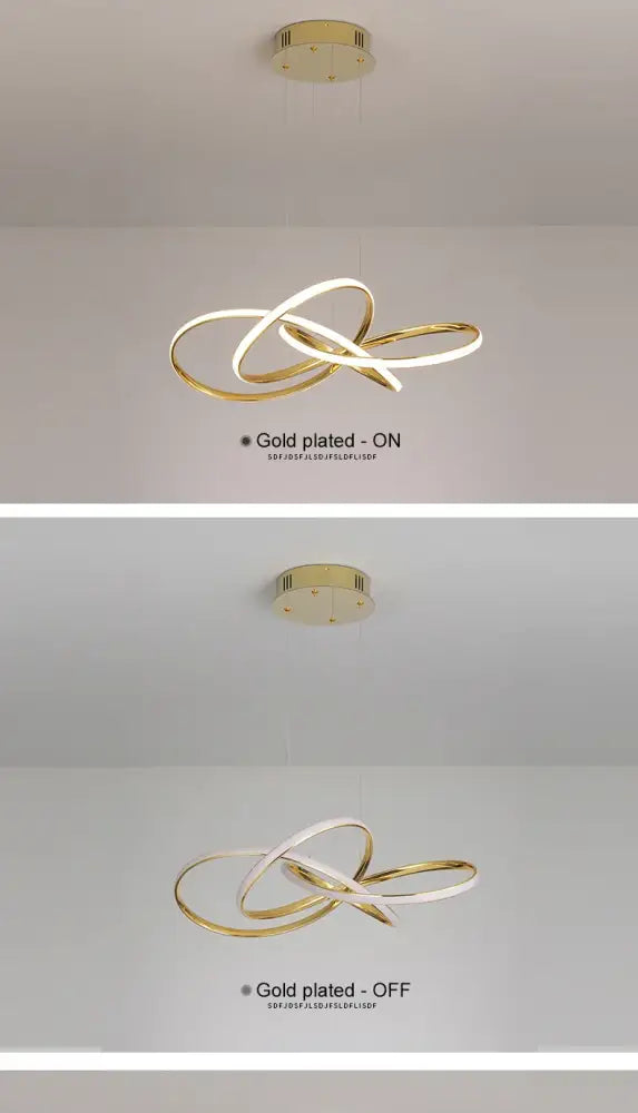 Modern dimmable gold ring chandelier for dining room