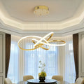 Modern dimmable gold ring chandelier for dining room