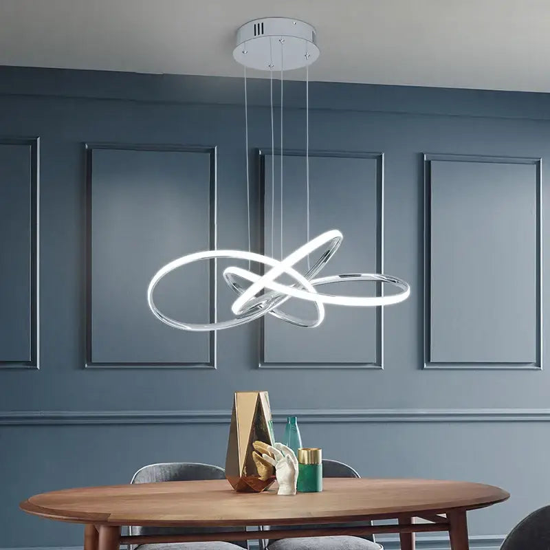 Modern dimmable gold ring chandelier for dining room