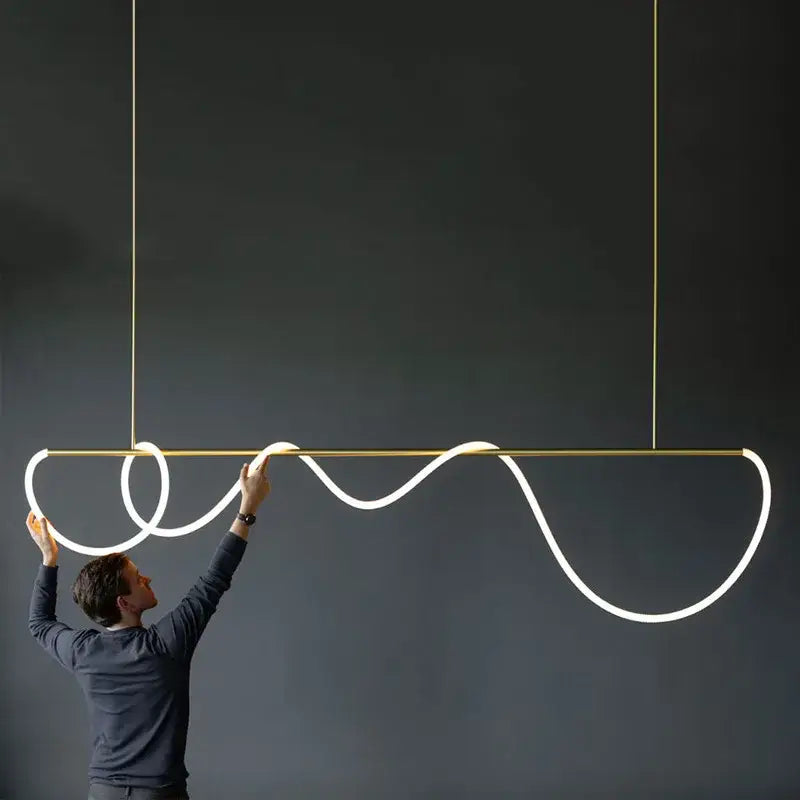 Modern gold nordic hose led ceiling chandelier for living room