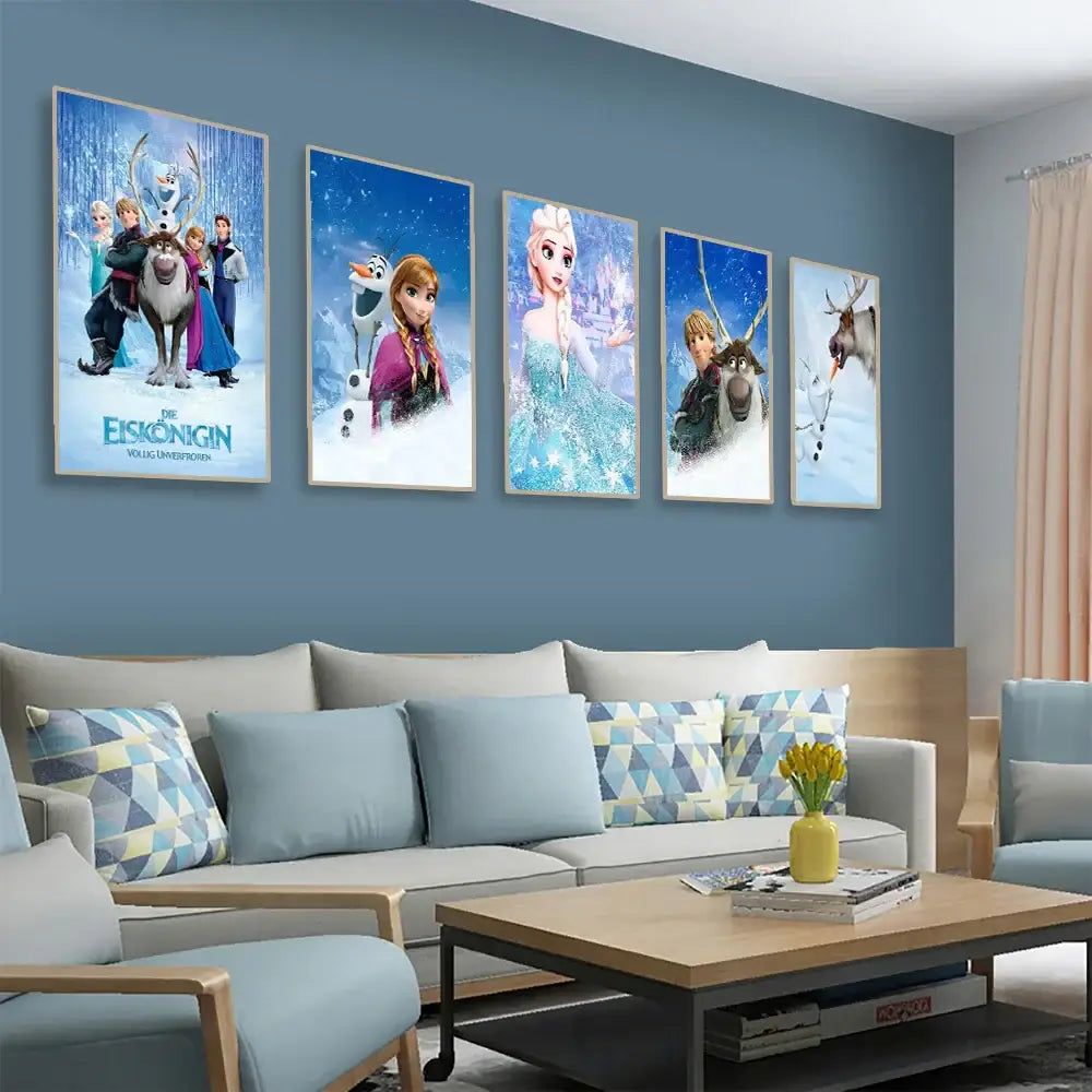 Pink floral disney frozen elsa canvas diamond painting bedroom art