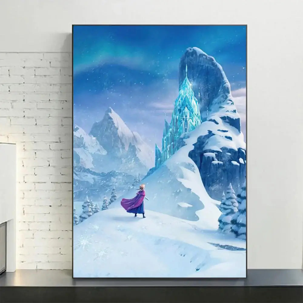 Pink floral disney frozen elsa canvas diamond painting bedroom art