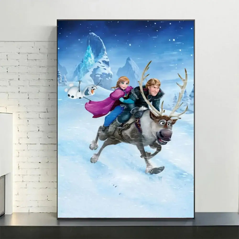 Pink floral disney frozen elsa canvas diamond painting bedroom art