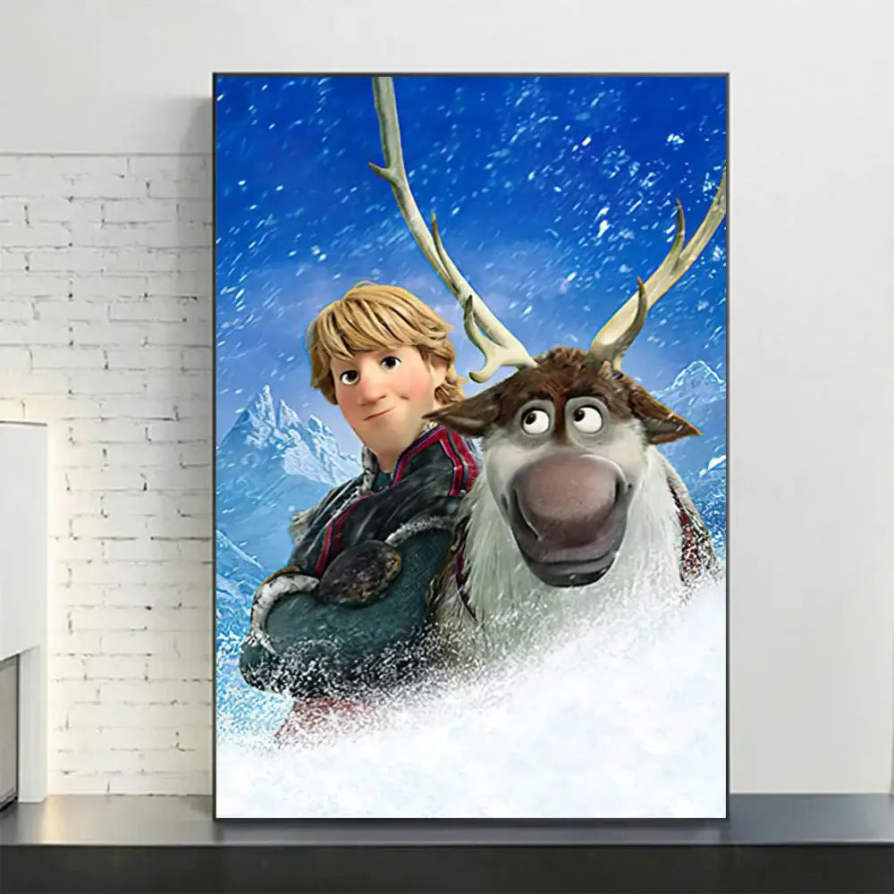 Pink floral disney frozen elsa canvas diamond painting bedroom art